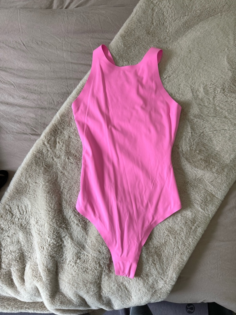 aerie Bright Pink High-Neck Sleeveless Bodysuit